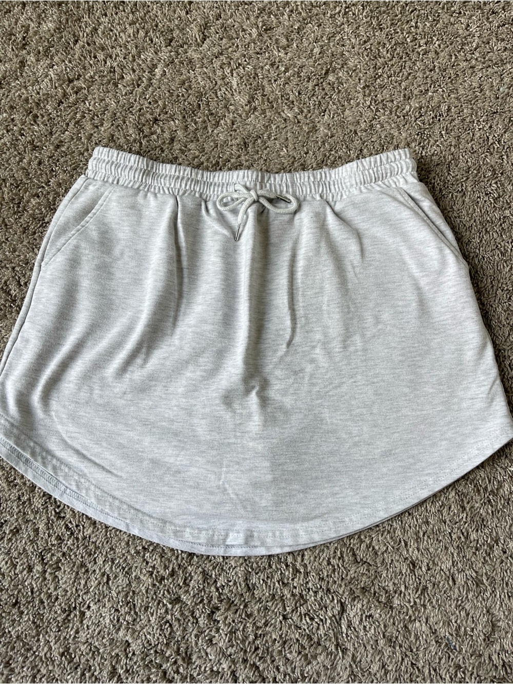 Casual Drawstring Skirt in Light Heather Gray